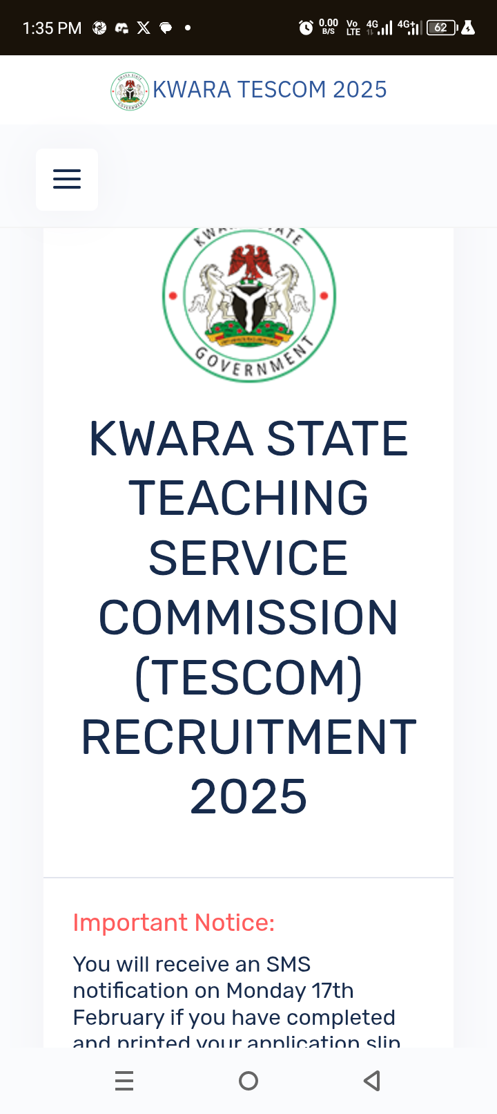 Kwara State TESCOM Recruitment Application Form Portal 2025- Apply Now