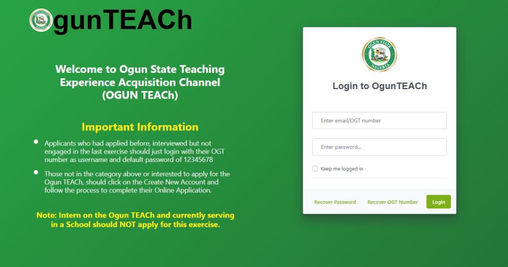 OgunTEACh 2025 shortlisted candidates list