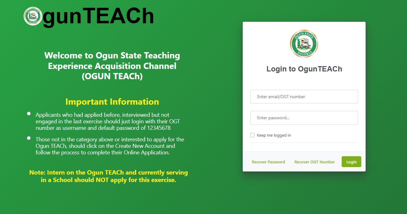 OgunTEACh Screening Test Result 2025- How to Check the Results