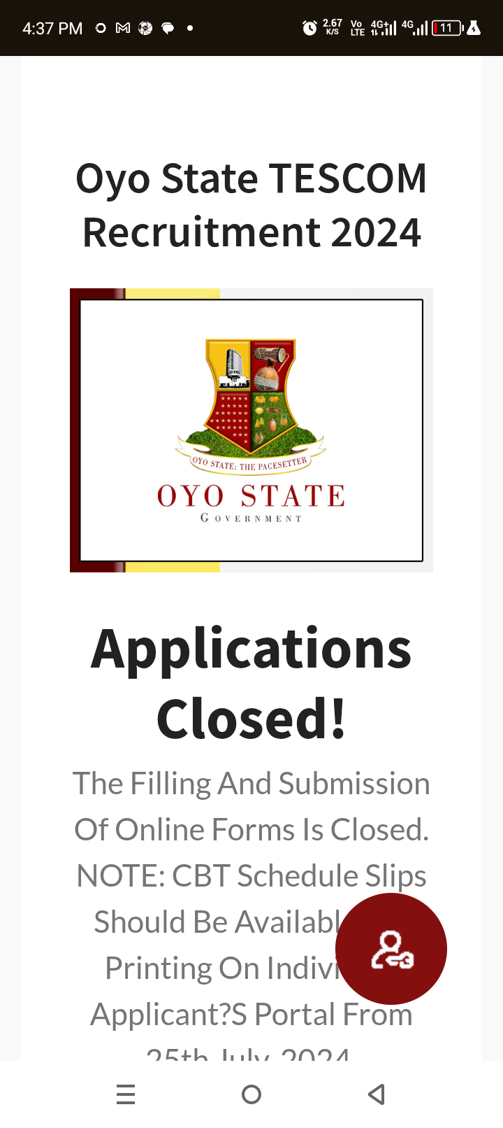 Oyo State TESCOM Recruitment Application Form, Portal & Requirements 2025