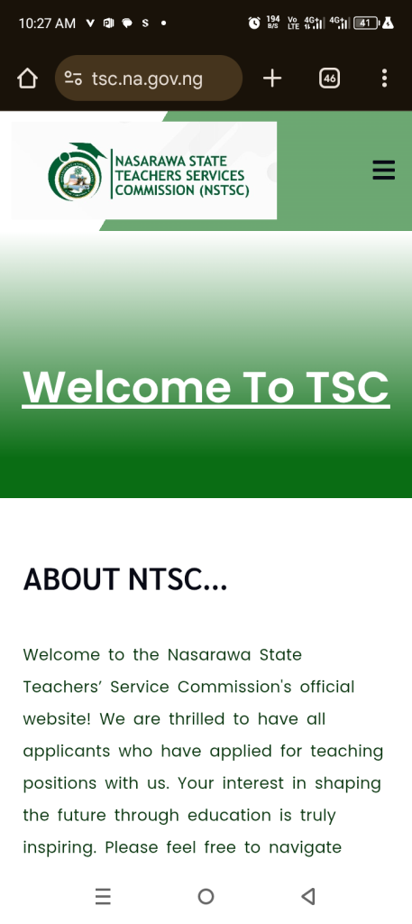 Nasarawa State TESCOM Recruitment Login Portal 