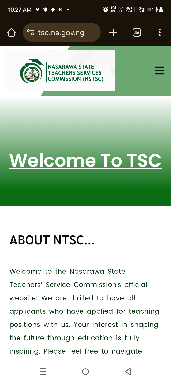 Nasarawa State TESCOM Recruitment Login Portal & Application Form 2025