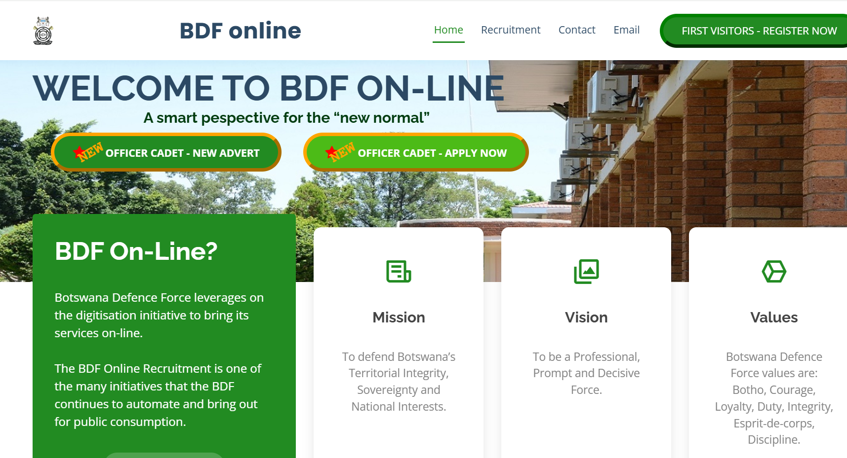 Botswana Defence Force Recruitment 2025 Application Form Portal