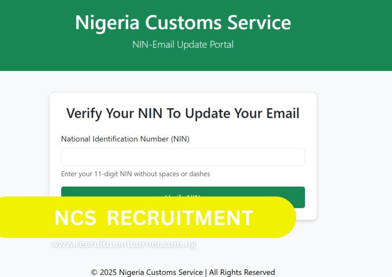 How to Verify Your NIN To Update Your Email on Nigeria Customs Portal for NCS CBT Test