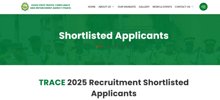 TRACE Shortlisted Candidates 2025/2026 | PDF Download & Screening Updates