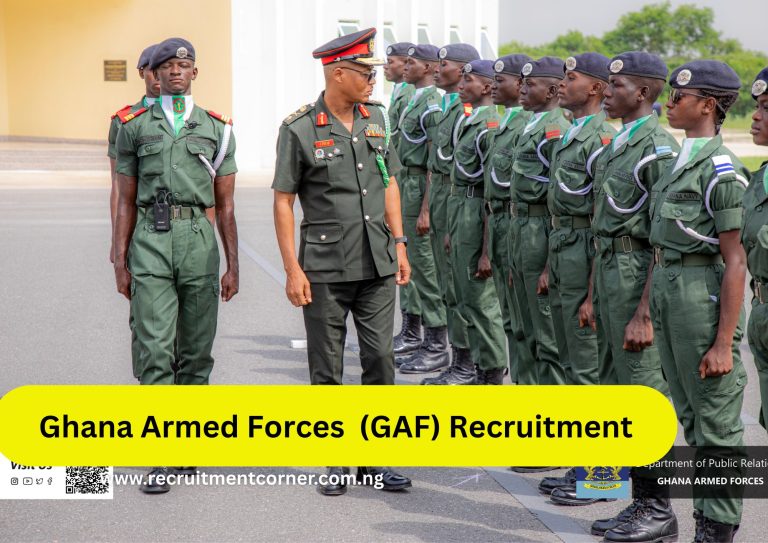 Ghana Armed Forces Recruitment 2025/2026 Application Form Portal